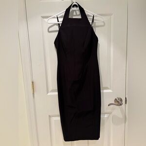 Laundry By Shelli Segal Black Halter Midi Cocktail Dress